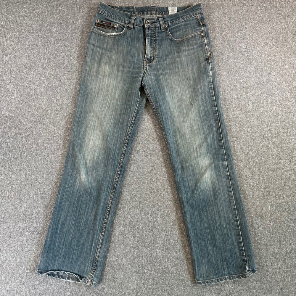 Point Zero Jeans Mens 33 IM368 Blue Embroidered Stretch Denim Pants